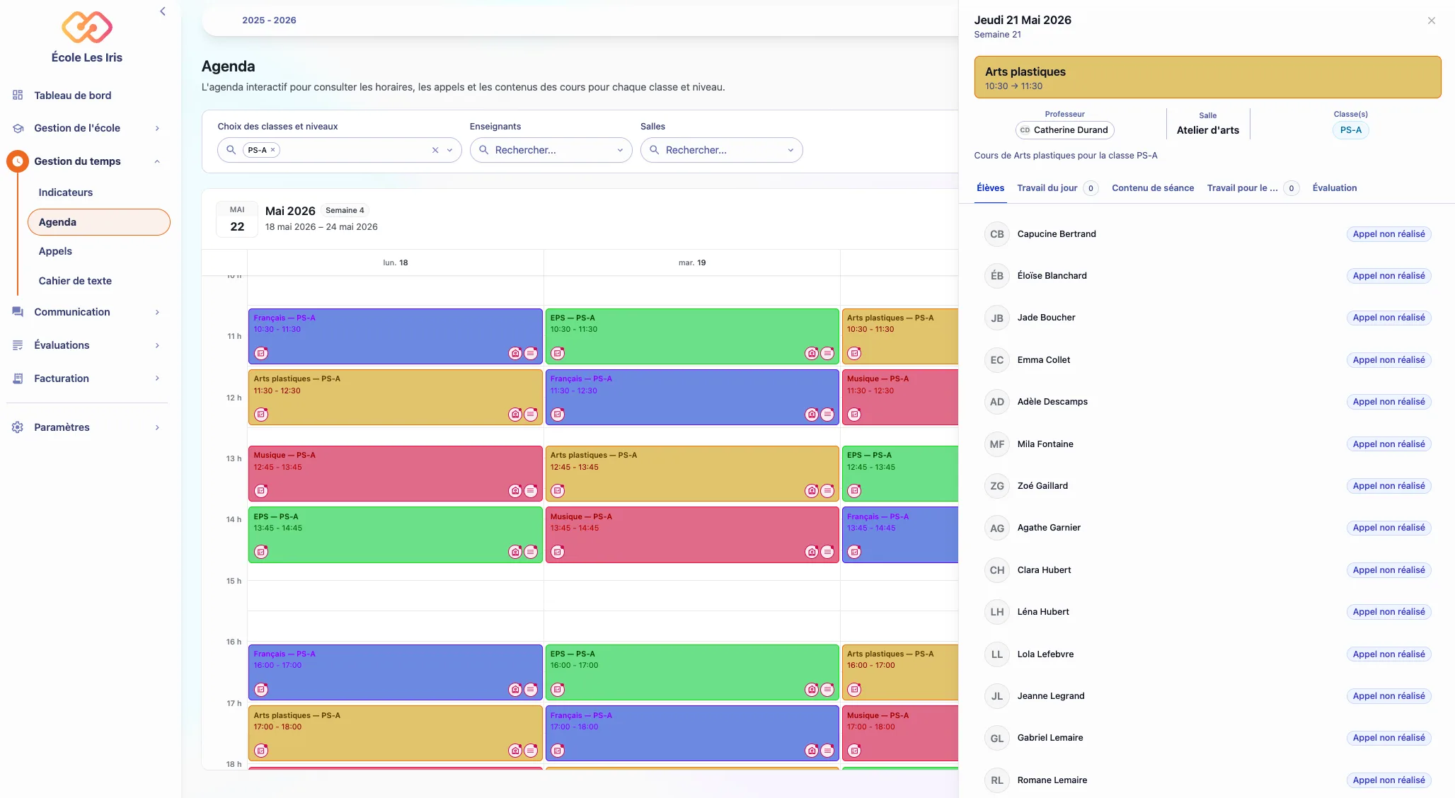 Agenda interactif & appels