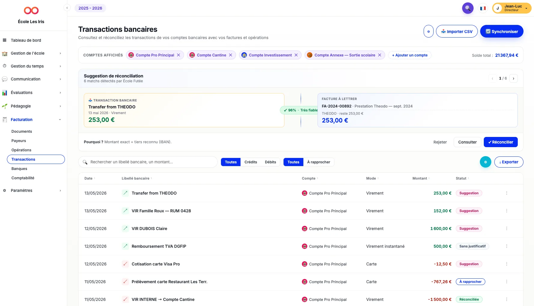 Transactions bancaires